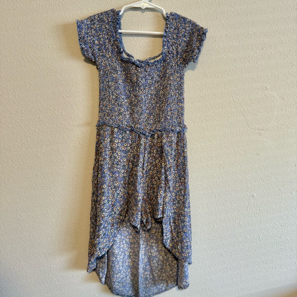 Art Class Blue Floral Kids Dress
